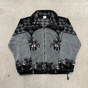 Vintage Native Print Fleece Jacket Men’s Size Small